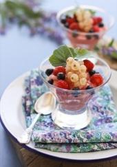 Sorbet minute pêche blanche et fruits rouges