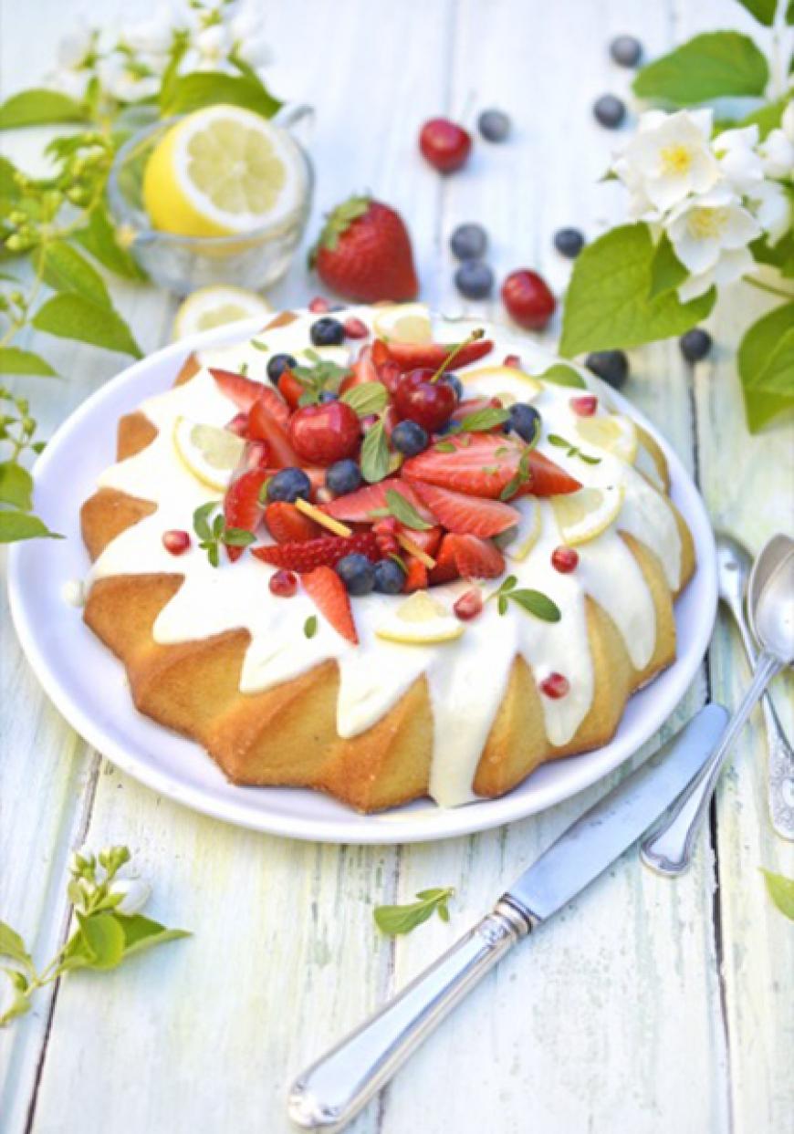 Couronne au citron et aux fruits rouges