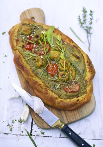 Fougasse au pesto