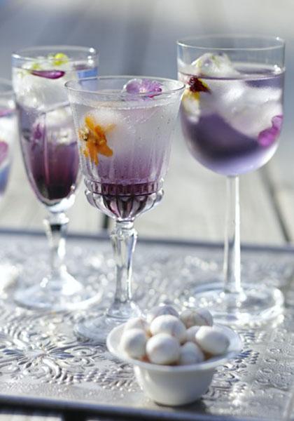 Cocktails au sirop de cassis et myrtille