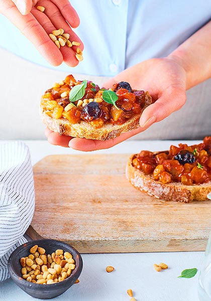 Tartines de caponata à la sicilienne