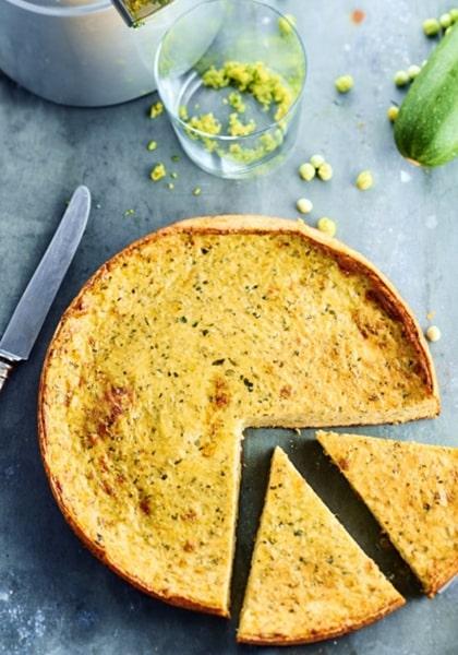 Quiche sans pâte de courgettes et petits pois