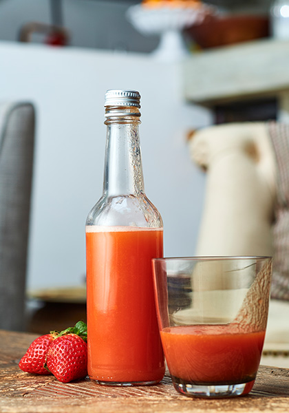 Jus détox fraise papaye