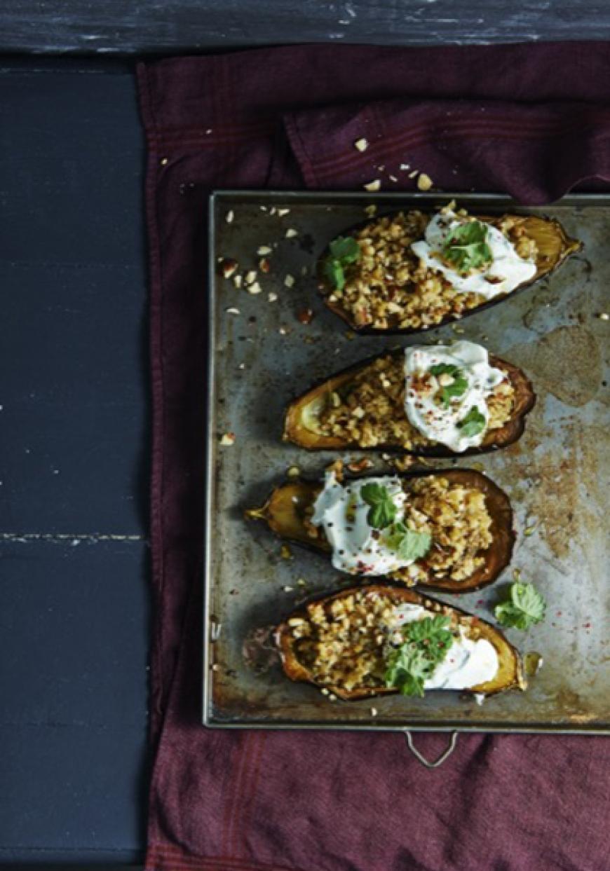 Aubergines farcies au boulghour