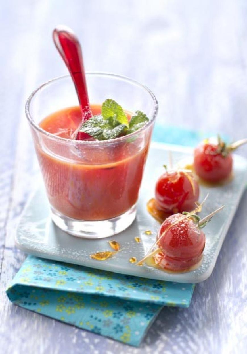 Gaspacho à la pastèque et à la tomate