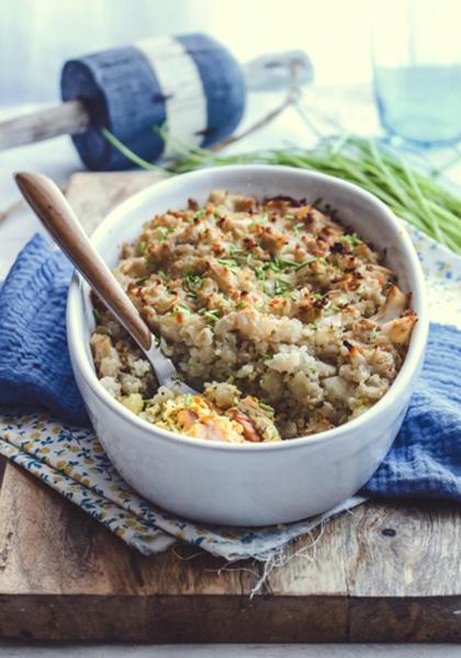 Gratin de chou-fleur au saumon