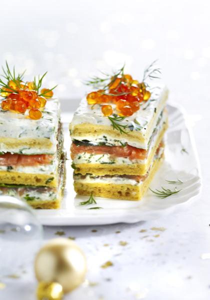 Millefeuille de saumon à la crème d’herbes