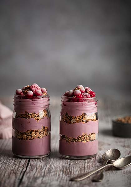 Verrine de yaourt aux fruits rouges