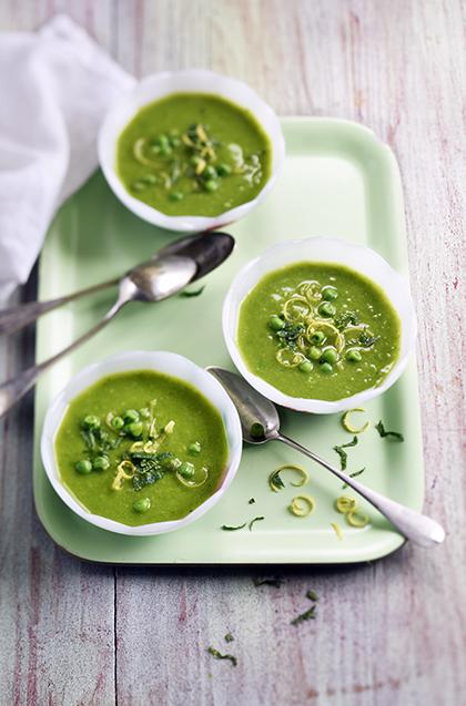 Velouté de petits pois et brocolis