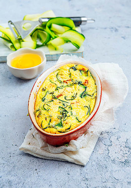 Clafoutis aux courgettes et au jambon cru