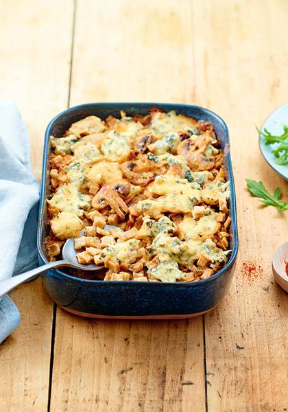 Gratin de crozets aux champignons