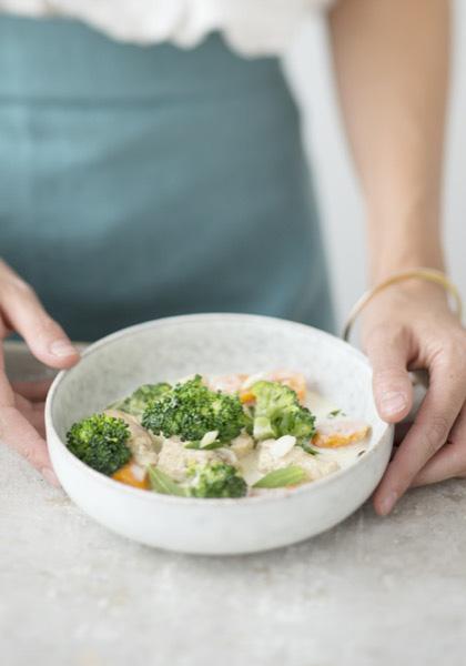 Poulet à la crème et aux brocolis