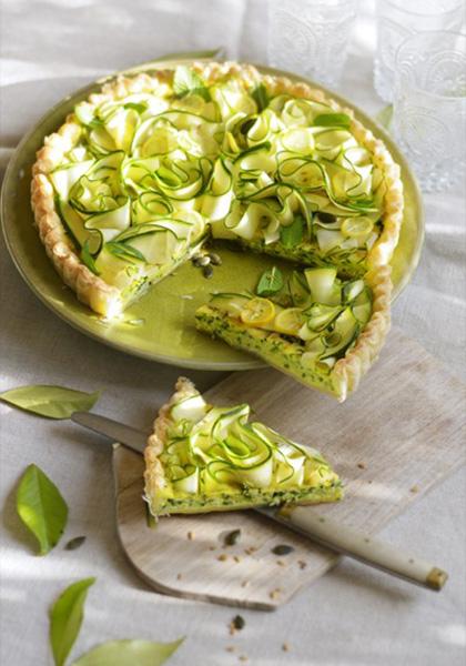 Tarte à la courgette, ricotta et citron