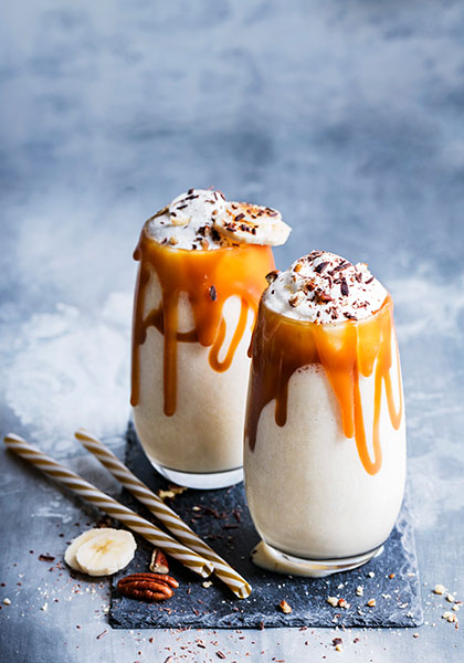 Milk-shake banane caramel