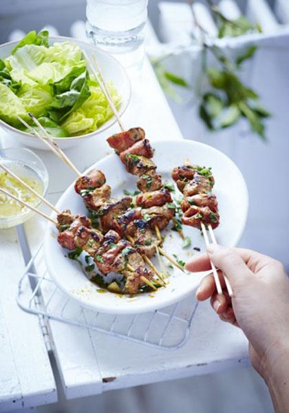 Brochettes de porc souvlaki à la plancha