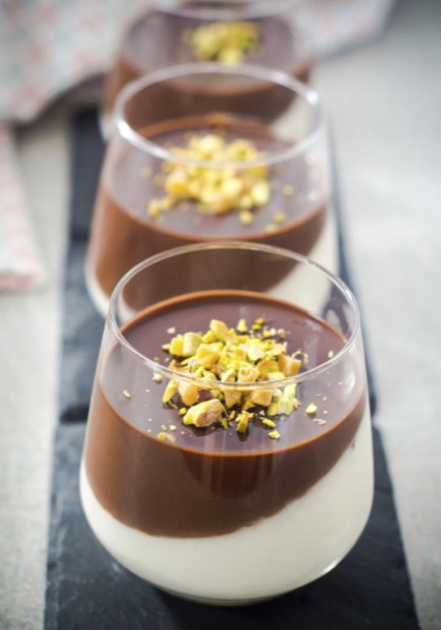 Panna cotta au lait de coco et au chocolat