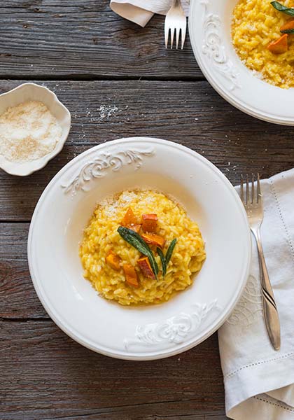 Risotto au potimarron, sauge et parmesan