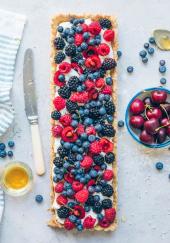 Tarte au fromage blanc et fruits rouges