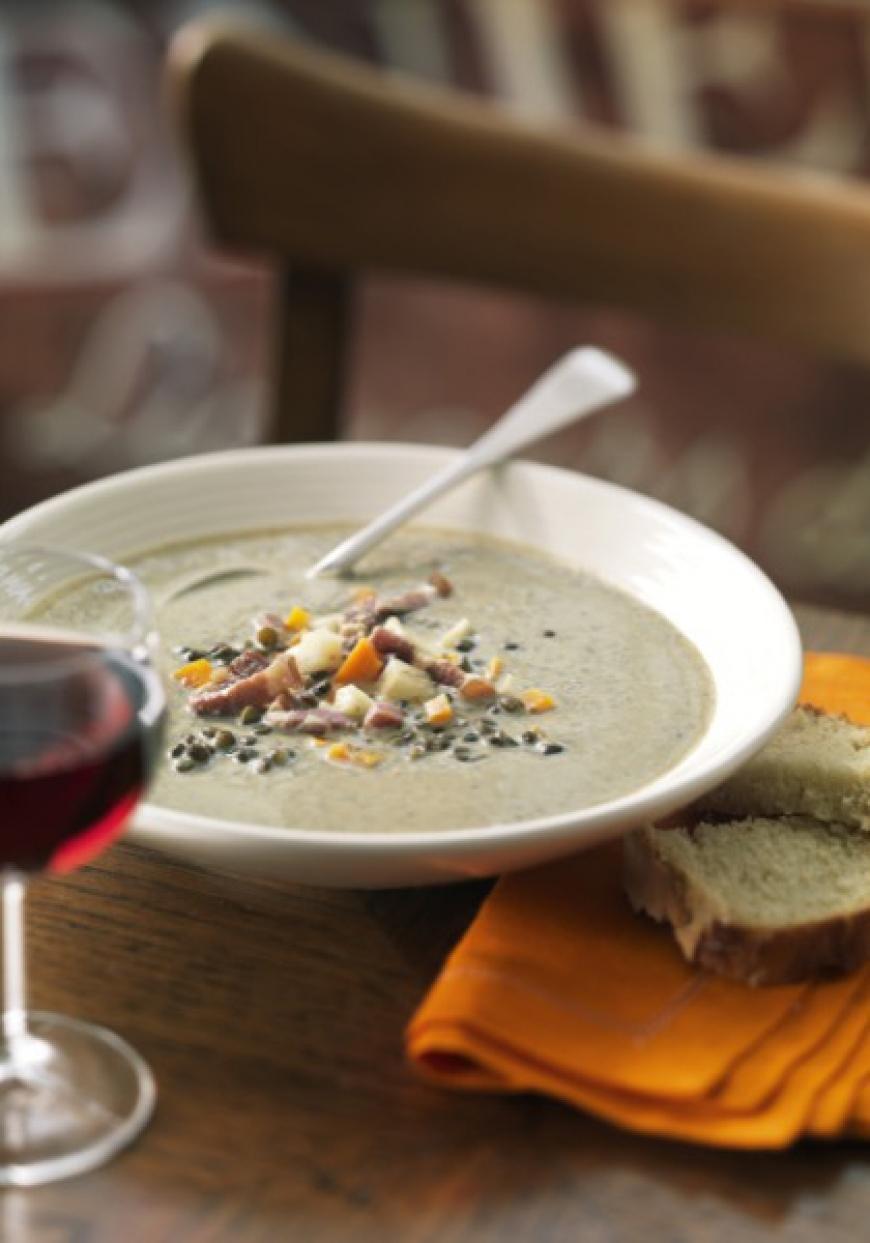 Soupe paysanne aux lentilles vertes du Puy