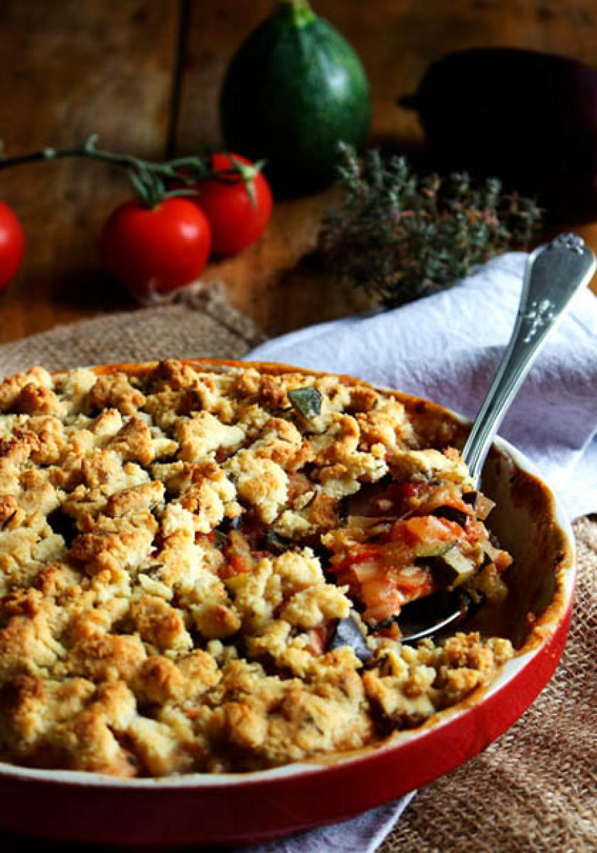 Crumble végétarien à la ratatouille