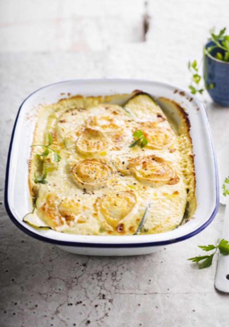 Gratin de bœuf aux courgettes et au chèvre