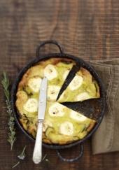 Clafoutis aux courgettes, chèvre et romarin