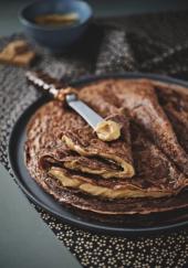 Crêpes au cacao, crémeux au café