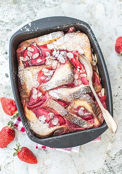 Gratin de fraises &amp; amandes à partager