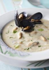 Soupe de moules de Normandie au cidre et à la crème