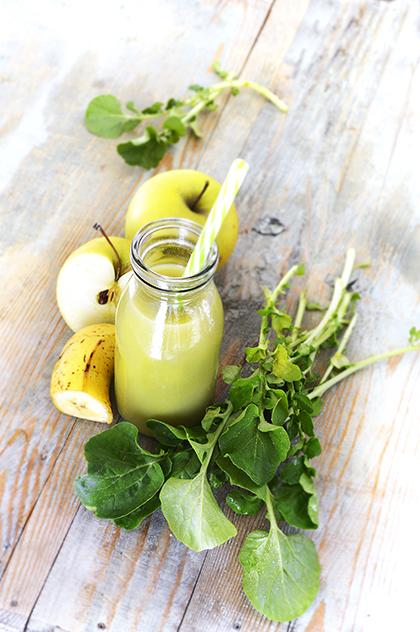 Smoothie au cresson, pommes et banane