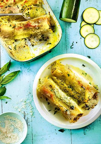 Cannellonis de courgettes au chèvre