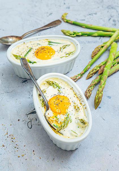 Œufs cocotte aux asperges