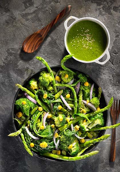 Salade d’asperges, brocoli et pois chiches