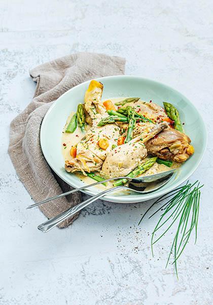 Blanquette de poulet fermier aux asperges