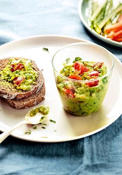 Guacamole léger avocat courgette