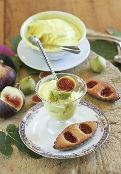 Financiers aux figues et glace au curcuma