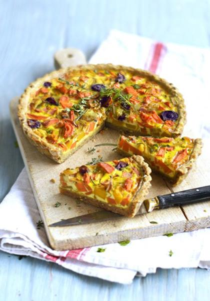 Quiche aux carottes multicolores