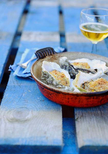 Huîtres gratinées au pineau des Charentes