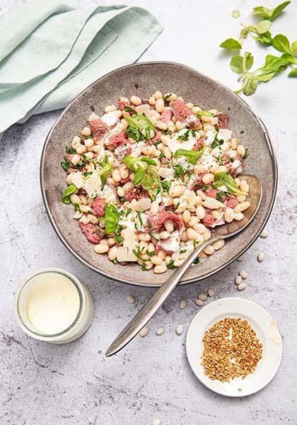 Salade bœuf aux haricots coco