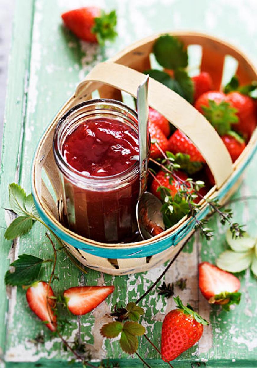 Confiture de fraises au thym citron