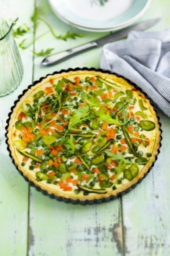 Tarte à la ricotta et légumes de printemps