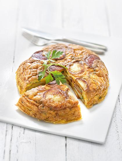 Tortilla aux pommes de terre et oignons