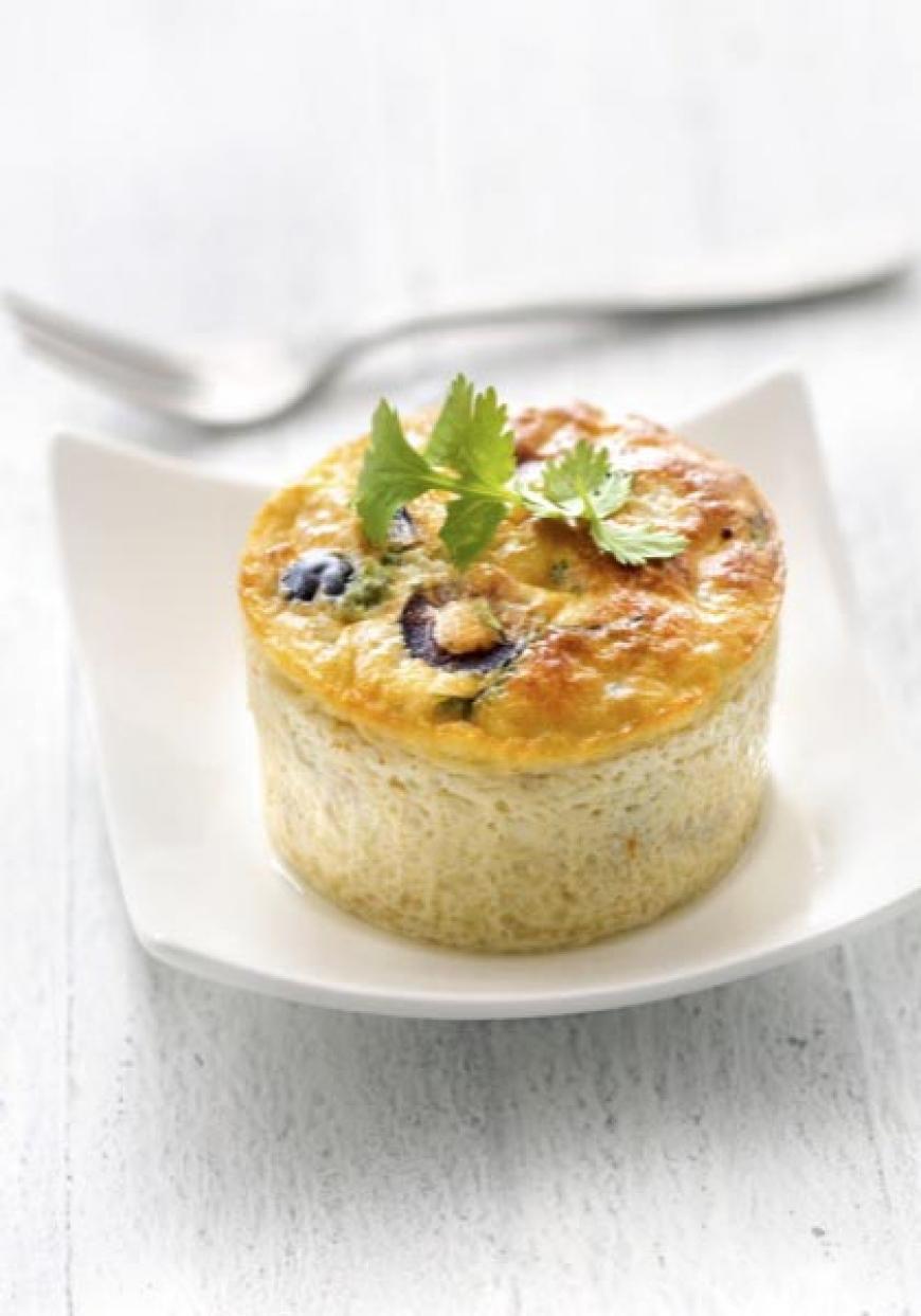 Petits flans aux artichauts et aux olives