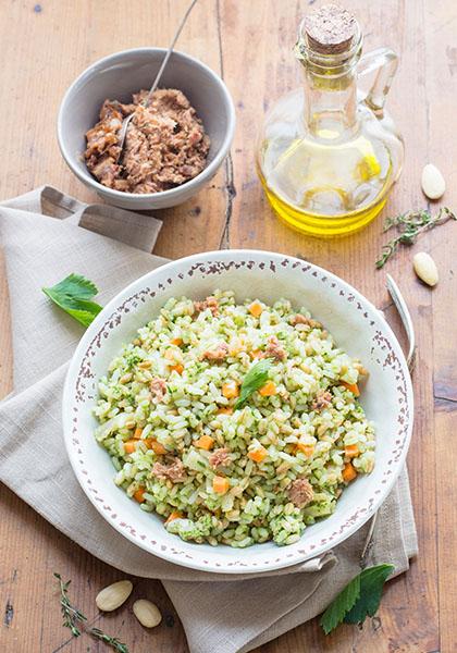 Salade de riz au pesto et au thon