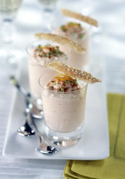 Mousse de saumon et crabe en verrine