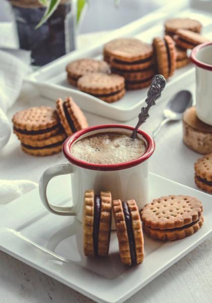 Biscuits fourrés au chocolat