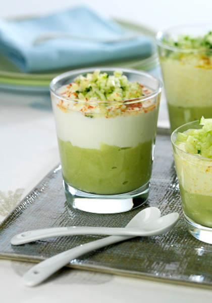 Verrine de guacamole, faisselle au curry