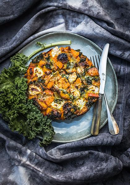 Frittata courge chorizo kale